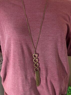 Paparazzi Ready Set GEO Brass Necklace W/matching Earrings